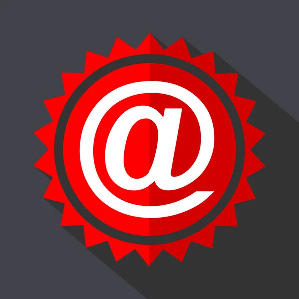 Email autocollant rouge icône vectorielle design plat — Image vectorielle