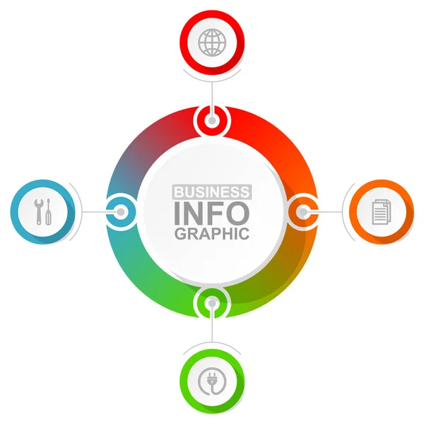 Infografika vektor šablona pro firemní prezentace, schéma, workflow pojetí s 4 možnosti — Stockový vektor