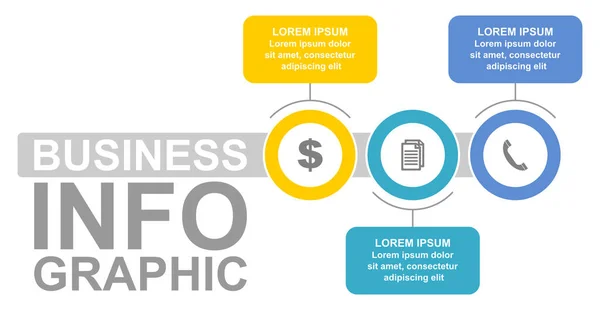 Modèle vectoriel infographique pour la présentation d'entreprise avec 3 options — Image vectorielle