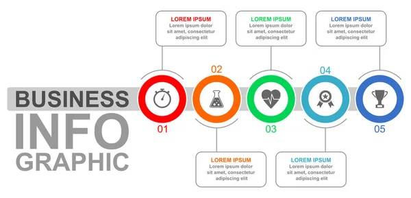 Modèle vectoriel infographique pour la présentation d'entreprise avec 5 options — Image vectorielle