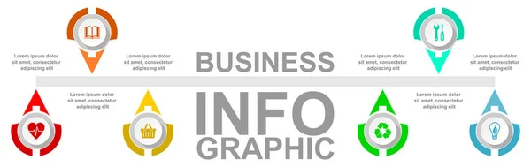 Diagramme d'affaires, modèle d'infographie vectorielle de timeline, présentation Web dans 6 options — Image vectorielle