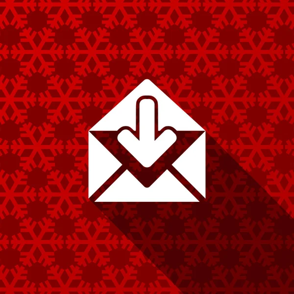 Email design piatto Natale e inverno concetto icona vettoriale con fiocchi di neve — Vettoriale Stock