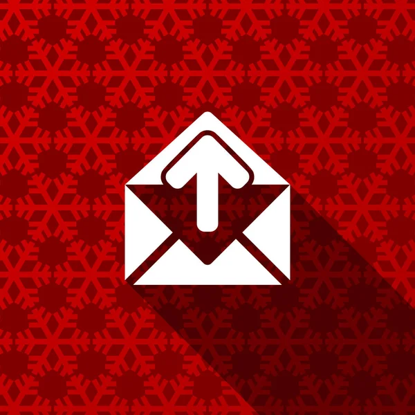 E-Mail flaches Design Weihnachten und Winter Konzept Vektor-Symbol mit Schneeflocken — Stockvektor