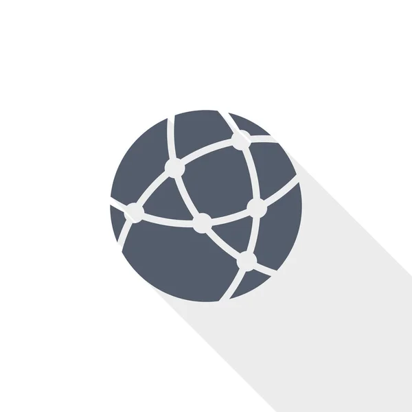 Soziale Vektor-Ikone, Internet, Kommunikation, globales Technologiekonzept flache Design-Illustration in Folge 10 mit leerem Kopierraum — Stockvektor