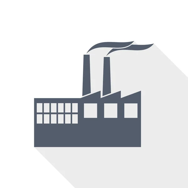 工場のベクトルアイコン工業用建物工場汚染の概念図空のコピースペースを持つEPS 10のフラットデザインイラスト — ストックベクタ