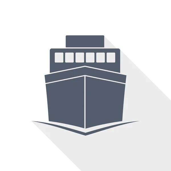 Loď vektor ikona, loď, cestování, námořní koncept plochý design ilustrace — Stockový vektor