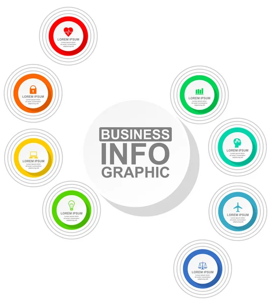 Modern design business infographic vector template, web presentation in eps 10 — ストックベクタ