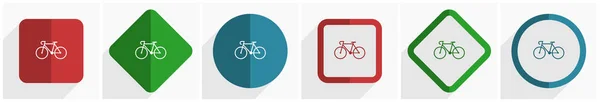 Ensemble d'icônes pour bicyclette, illustration vectorielle de conception plate en 6 options pour webdesign et applications mobiles en eps 10 — Image vectorielle