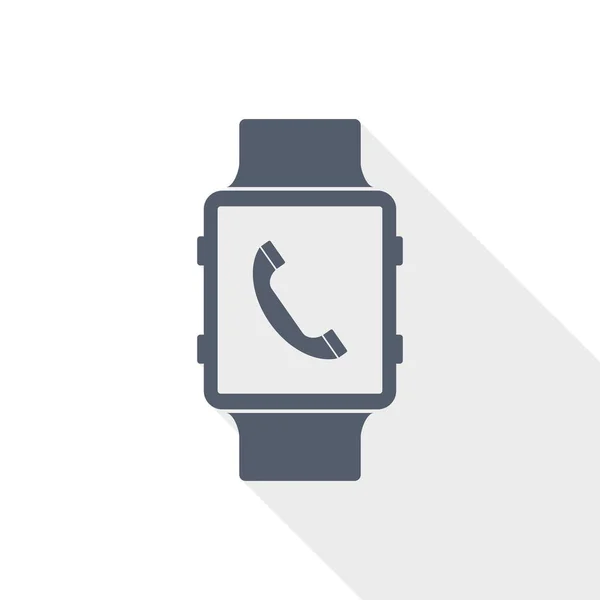 Smartwatch vector pictogram, telefoongesprek concept plat ontwerp illustratie — Stockvector