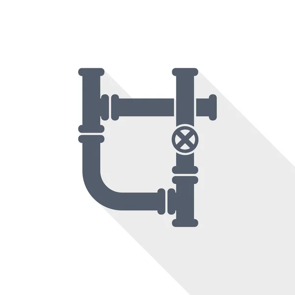 Icono de vector de tubería, tubo, tubo y concepto industrial ilustración de diseño plano — Vector de stock