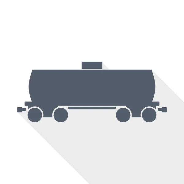 Icône vectorielle de wagon citerne à carburant, illustration de conception plate du concept de train — Image vectorielle