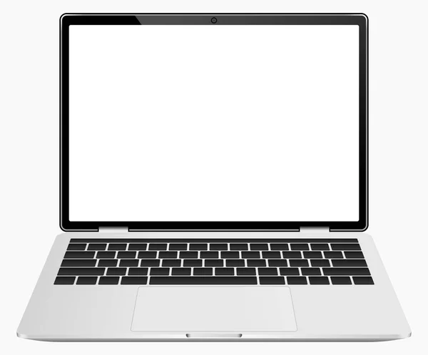Vector portátil maqueta con pantalla en blanco, portátil de diseño moderno, pantalla vacía — Vector de stock