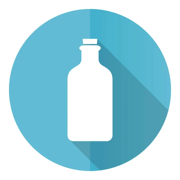 Μπουκάλι Ποτό Μπλε Στρογγυλό Επίπεδη Σχεδίαση Διάνυσμα Εικονίδιο Απομονώνονται Λευκό — Διανυσματικό Αρχείο