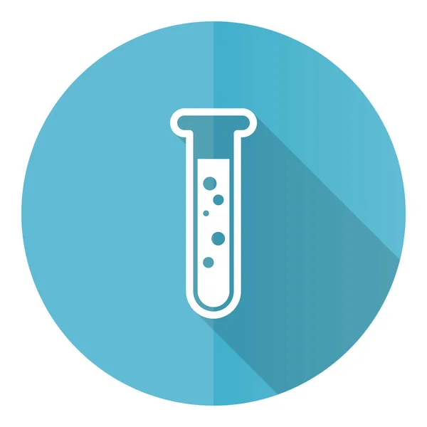 Scienza Laboratorio Chimica Blu Rotondo Disegno Piatto Icona Vettoriale Isolato — Vettoriale Stock