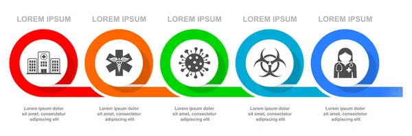 Modèle Vectoriel Infographique Médical Présentation Web Pandémique Virus — Image vectorielle