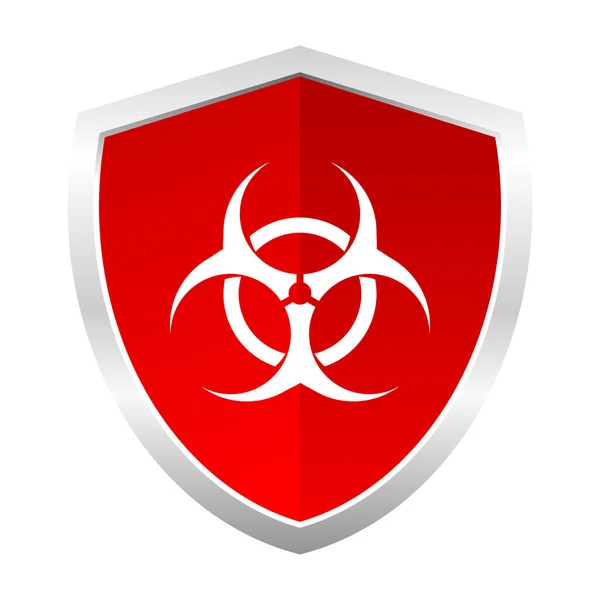 Icono Escudo Virus Signo Peligro Biológico Ilustración Vector Seguro — Archivo Imágenes Vectoriales