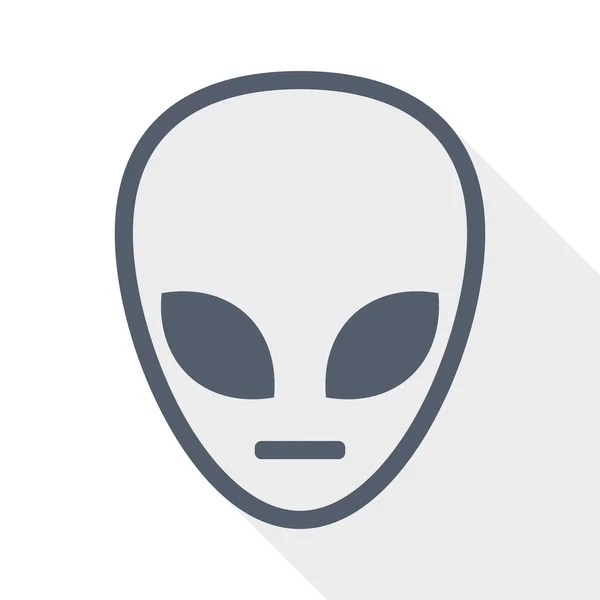 Alien Visage Plat Design Vecteur Icône — Image vectorielle