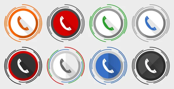 Conjunto Iconos Vectoriales Telefónicos Llame Póngase Contacto Con Diseño Moderno — Foto de Stock