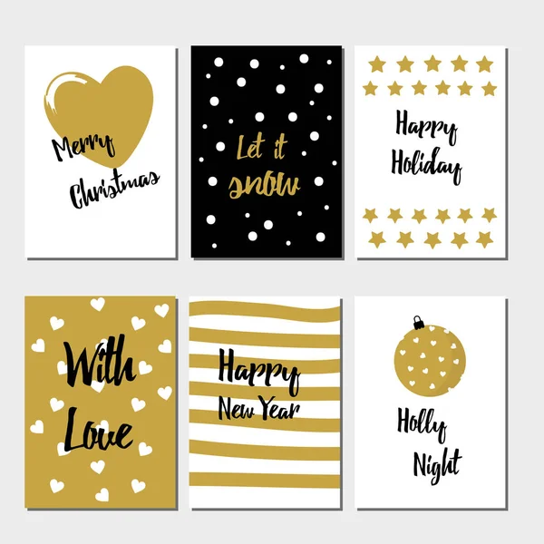 Merry Christmas greeting card set — Stock Vector