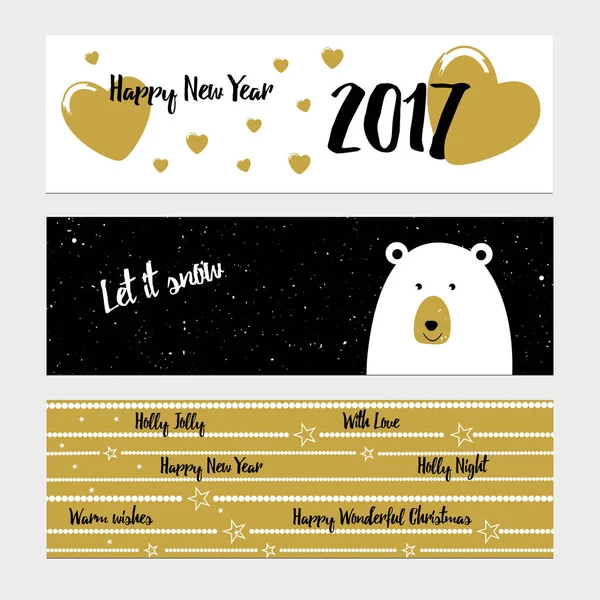 Merry Christmas greeting banner — Stock Vector