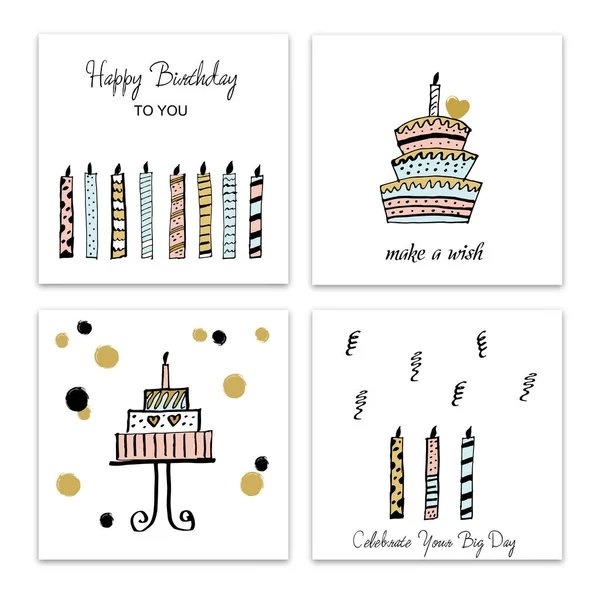 Happy birthday cards — Stock Vector