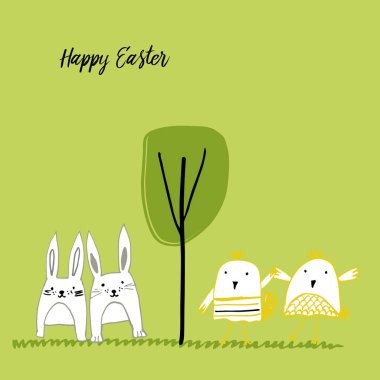 Elle çizilmiş Paskalya kartı