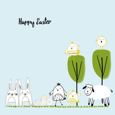 Elle çizilmiş Paskalya kartı