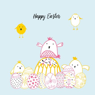 Elle çizilmiş Paskalya kartı