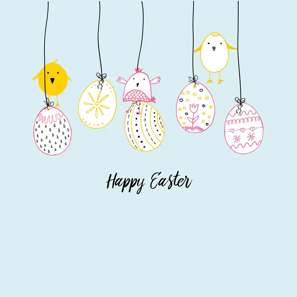 Hand drawn easter card — Stock Vector