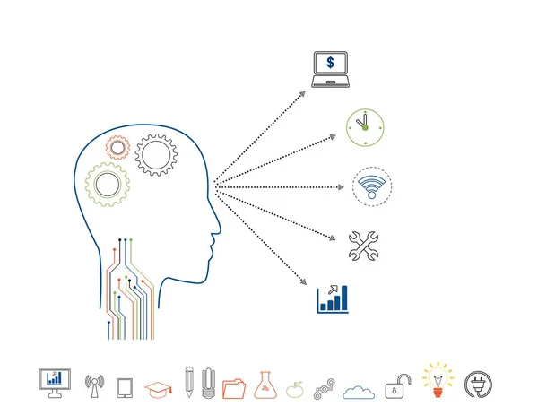 Vector onderwijs, kennis, idee en concept — Stockvector