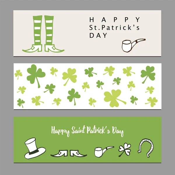 Banners para el día de San Patricio — Vector de stock