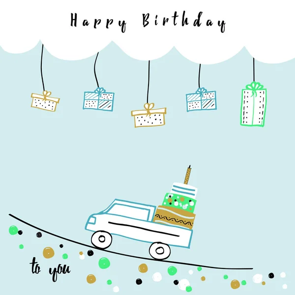 Joyeux anniversaire carte — Image vectorielle