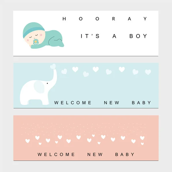 Baby douche banner — Stockvector