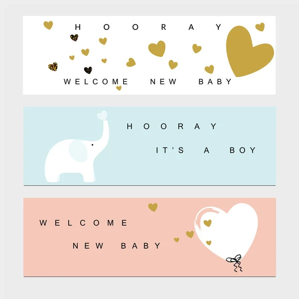 Banner doccia bambino — Vettoriale Stock