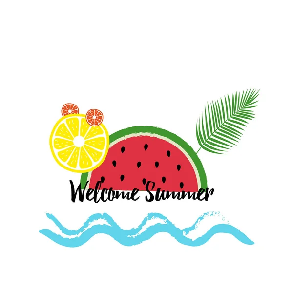 Greeting card - enjoy summer time — Stock Vector