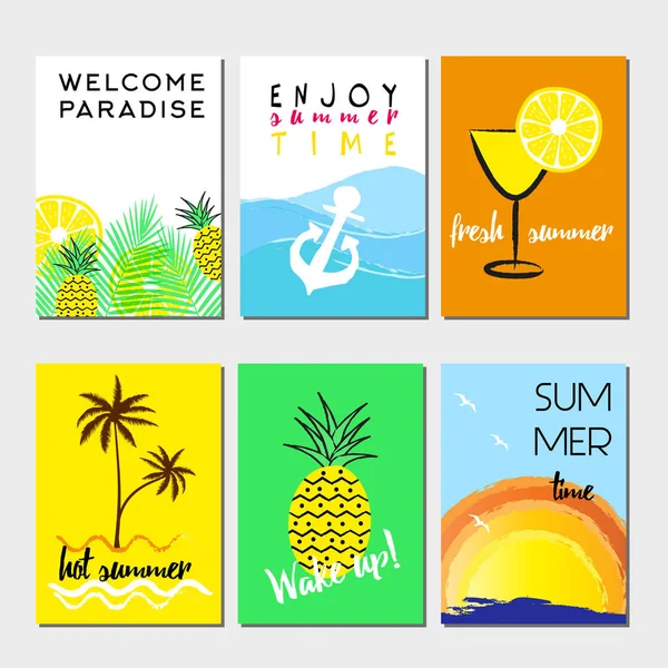 Greeting cards - enjoy summer time — Stock Vector