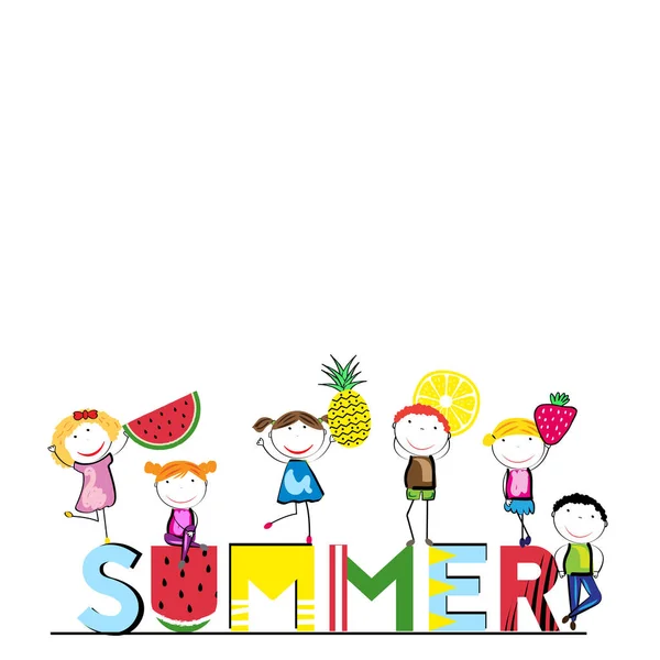 Happy summer - time for children — Stock Vector