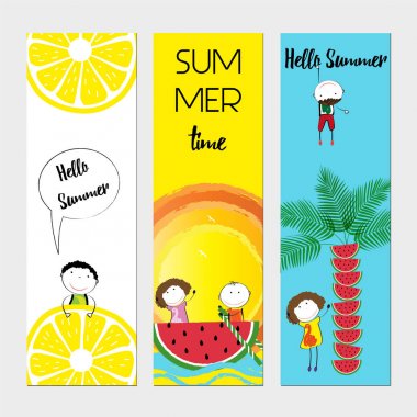 Afiş - çocuklar için mutlu yaz saati