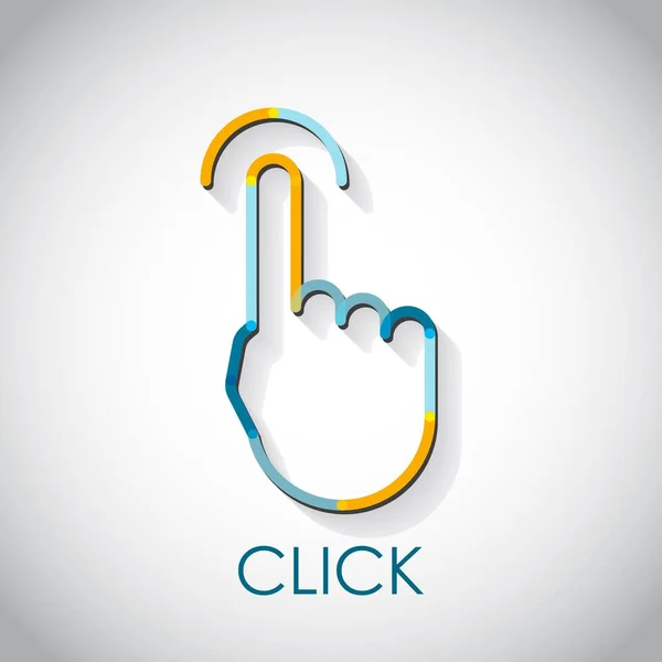 指のベクトル イラスト デザインが ビジネス概念のロゴをクリックします — ストックベクタ