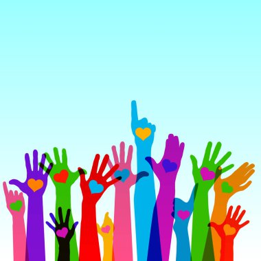 vektör çizim tasarım grubunun eller yetiştirme