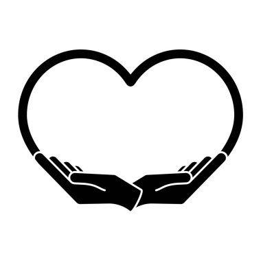 vektör çizim tasarım kadın kalp şeklinde eller