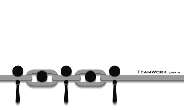 链中业务伙伴的矢量插图设计 团队理念 — 图库矢量图片