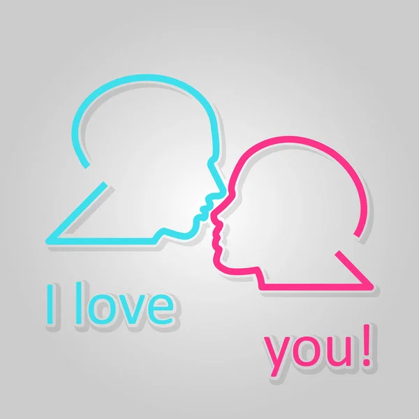 Vector Illustration Design Love Icon Man Woman Kiss — Stock Vector