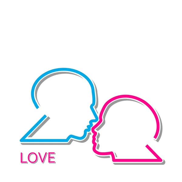 Projekt Wektor Ilustracja Miłość Pocałunek Ikona Mężczyzna Kobieta — Wektor stockowy