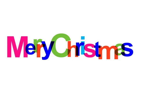 Desenho Ilustração Vetorial Texto Moderno Colorido Feliz Natal —  Vetores de Stock