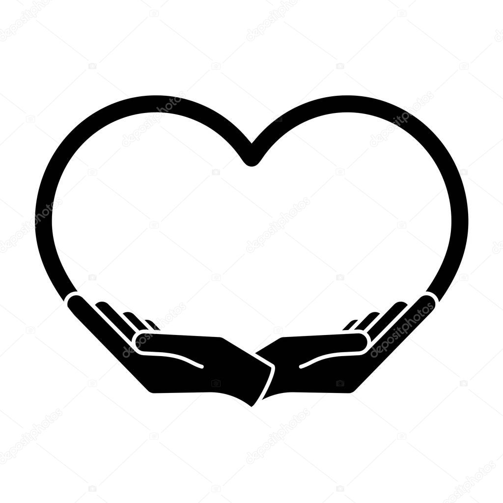 Vector illustration design of Female hands in form of heart