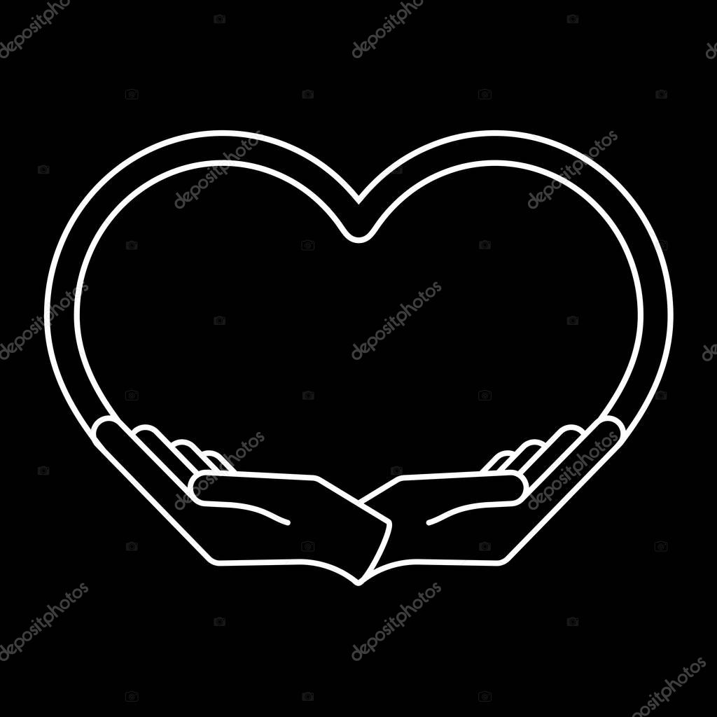 Vector illustration design of Female hands in form of heart