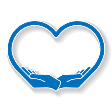 vektör çizim tasarım kadın kalp şeklinde eller