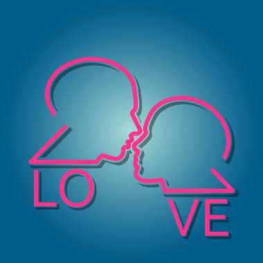 simge, erkek ve kadın öpücüğünü tasarımını illüstrasyon vektör.