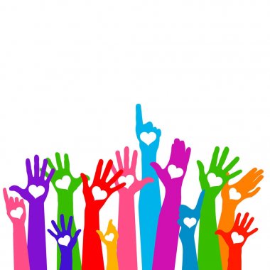 vektör çizim tasarım grubunun eller yetiştirme